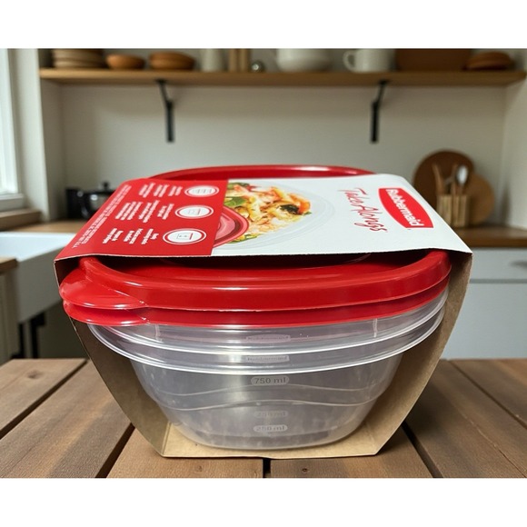 Rubbermaid Take Alongs Deep Squares Bowls Set Of 2 - 5.2 Cups Kitchen Containers - Picture 5 of 6